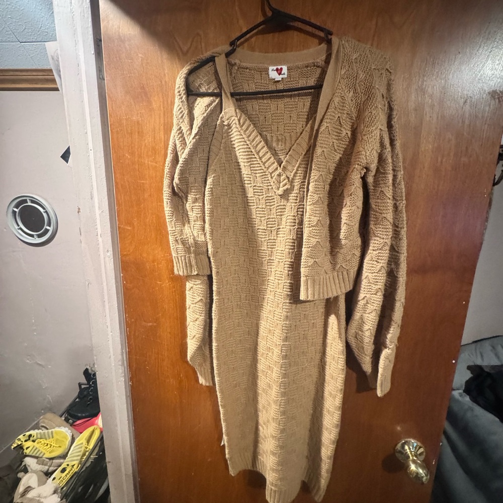 Women's Tan Sweater Dress